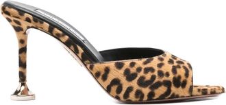 Aquazzura Schoenen, Dames, Bruin, 36 EU, Luipaardprint Stiletto Muiltjes