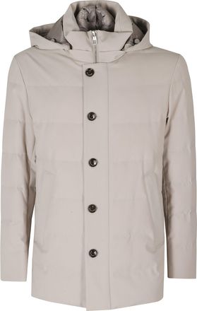 Montecore Ivory Detachable Hood Quilted Down Jacket