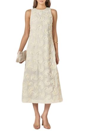 English Factory Ribbon Sleeveless Maxi Dress in Cream at Nordstrom, Size X-Small