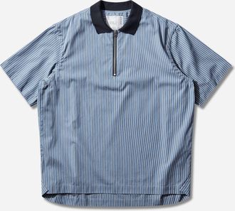 sacai Men s Poplin Pullover Shirt Blue Stripe