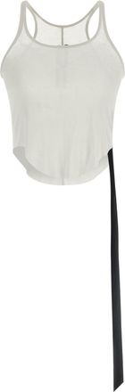 Rick Owens White Row Edge Ribbon Tank Top