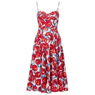 Farm Rio Farm Rio Womens Sleeveless Midi Dress, Cherry Blossom