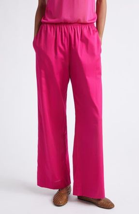 Leset Yoko Cotton Pants in Amaranth at Nordstrom, Size X-Large