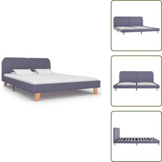 vidaXL The Living Store Giroletto senza Materasso Grigio Chiaro 180x200 cm Tessuto - Giroletto con testiera