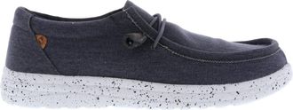Lamofootwear Mens Paul Canvas Deck Shoe In Charcoal