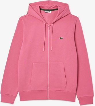 Lacoste Mens Zipped Hoodi in Reseda Pink - Size X-Small