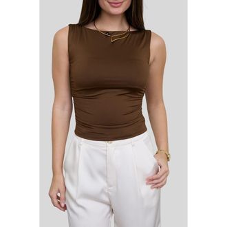 Blu Pepper Boat Neck Sleeveless Top in Brown at Nordstrom Rack, Size Medium