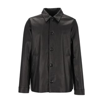 Rick Owens Buttoned Brad Jacket - Heren - Leren en Su&egrave;de Jassen - Zwart - M - Leer - Jassen