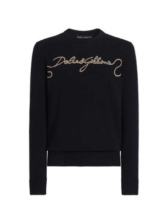Dolce & Gabbana geborduurde effen gebreide trui