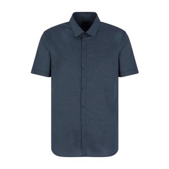 A|X Armani Exchange Camicia - Heren - Korte mouwen Overhemden - Blauw - XS - Overhemden