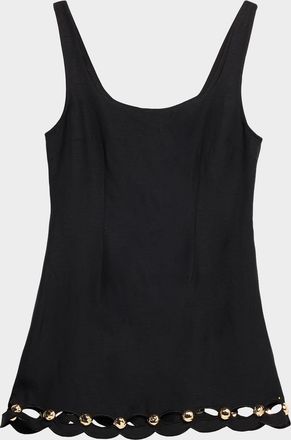 SIMKHAI Lindley Linen-Blend Sleeveless Mini Dress