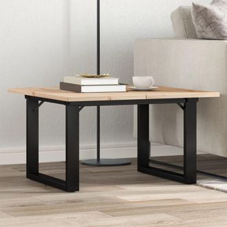 Berkfield Home Coffee Table O-Frame 70x70x40 cm Solid Wood Pine & Steel in Brown | Size: 70 x 70 x 40 cm