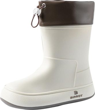 Generic White Womens Clean-Design Rain Boots with Mid-Calf Height, Waterproof and Easy to Maintain