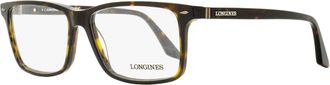 Longines LG5032 Rectangular Acetate Eyeglasses - Dark Havana