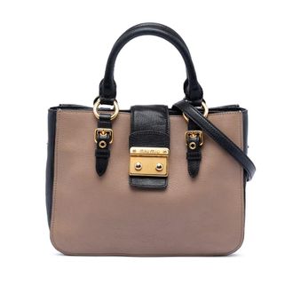 Miu Miu Pre-owned Miu Miu Bicolor Goatskin Madras Satchel Ladies DOX5THJS017S03D1