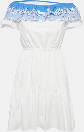 Peter Pilotto White Embroidered Cotton Pallas Mini Dress