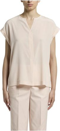 PESERICO Overhemden, Dames, Roze, S, Zijden Crepe de Chine T-shirt