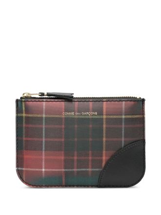 Comme Des Garçons tartan zip wallet - unisex - Leather - One Size - Red