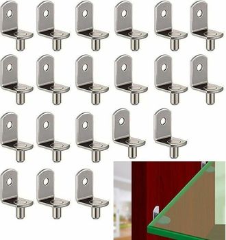OEM Soporte Para Estantes De 6 Mm, 20 Piezas, Clavijas De Acero Niquelado Para Estantes, Clavijas De Soporte Para Estantes En Forma De L, Estacas De Sopor