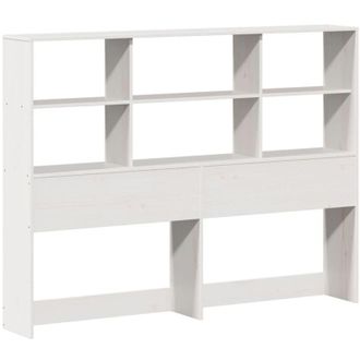 vidaXL Cabecero De Cama Almacenaje Madera Maciza Pino Blanco 140 Cm Vidaxl