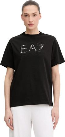 Emporio Armani Logo Series Jersey T-shirt - Dames - T-shirts - Zwart - L - Katoen - Tops