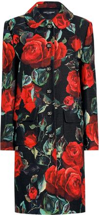 Dolce & Gabbana Cappotto a fiori - Nero