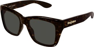 Saint Laurent SL 923 Zonnebril - Dames - Zonnebrillen - Bruin - 55 MM - Nylon - Accessoires