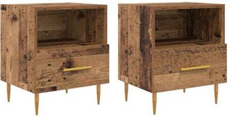 vidaXL Mesa de Noche con cajón 2 pcs Madera vieja 40 x 35 x 47.5 cm vidaXL