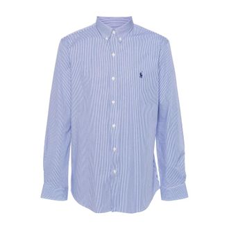 Ralph Lauren Striped Pony Shirt - Heren - Casual Overhemden - Blauw - XL - Katoen - Overhemden