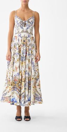 Camilla Long Dress With Tie Front in The Pottery Parlour at Nordstrom, Size Xx-Large Au