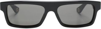 Gucci rectangle-frame tinted sunglasses - unisex - Acetate - 57 - Black