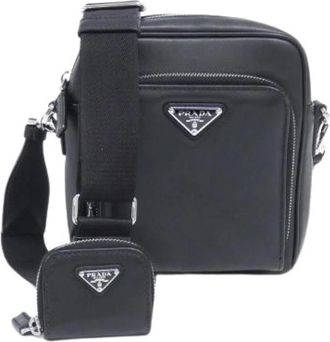 Prada Pre-owned 2Vh 168 Softy Schoudertas - Heren - Vintage Schoudertas - Zwart - ONE Size - Leer - Vintage