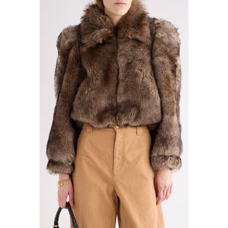 Chlo&eacute; Genuine Shearling Jacket in Pure Brown at Nordstrom, Size 38