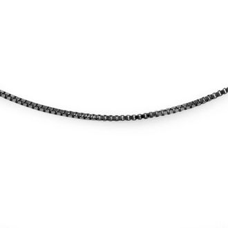 Pompeii3 18 14K Black Gold Italian Handmade Box Chain Necklace