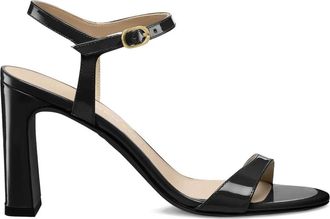Stuart Weitzman patent leather ankle-strap sandals - Zwart