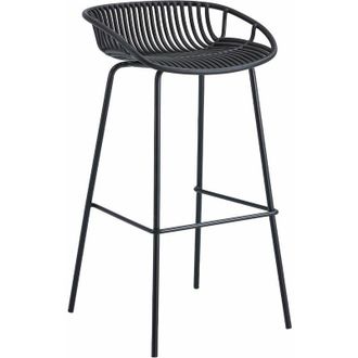 Home Heavenly Home Heavenly - Pack 4 Taburetes Sven, Uso Interior/exterior, De Polipropileno Y Metal. 88x44x47 Cm. Color: Negro