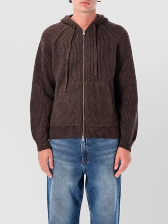 Dunst ribbed relaxed-fit hooded cardigan
