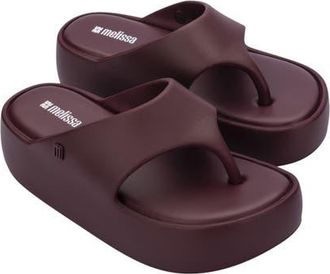 Melissa Free Platform Flip Flop in Burgundy at Nordstrom, Size 10