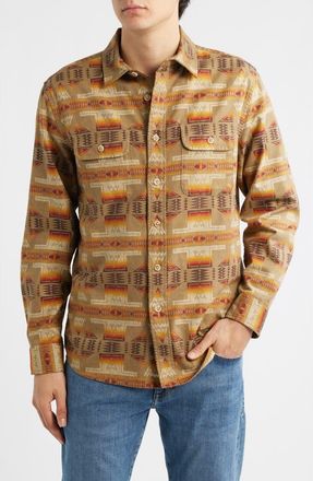 Pendleton Tanner Twill Button-Up Shirt in Ponderosa Tan at Nordstrom, Size Xx-Large