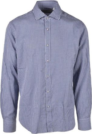 BATURO White Checkered Cotton Shirt