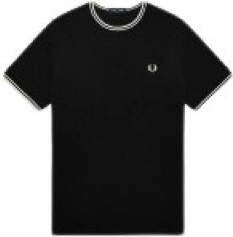 Fred Perry Heren, Tops, Zwart, Maat: XL