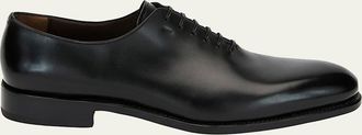 Ferragamo Mens Angiolo Tramezza Whole-Cut Leather Lace-Up Shoes