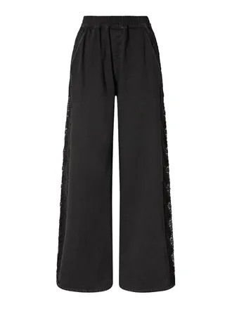 Pinko Denim trousers with side lace detail