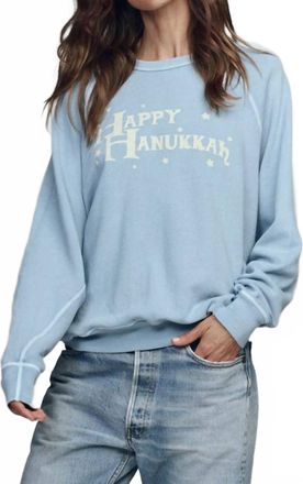 The Great. Happy Hannukah College Sweatshirt In Confection Blue