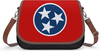 Generic Flag Map of Tennessee Womens Crossbody Bag Fashion Shoulder Handbags Message Tote Bag with Adjustable Strap