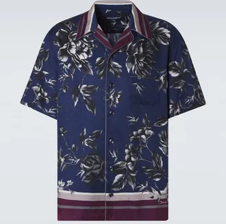 Dolce & Gabbana Printed silk bowling shirt