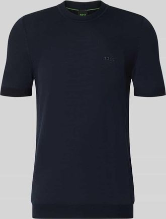 HUGO BOSS Regular Fit T-Shirt aus Baumwoll-Mix Modell MOMENTUM-LITE in Marine, Gr&ouml;&szlig;e XXXL
