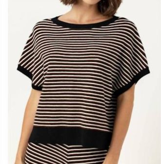 Sundays Jensen Short Sleeve Sweater In Umber
