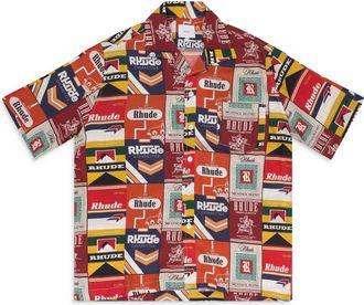 Rhude WHITE CIGARETTA SILK BUTTON-DOWN SHIRT