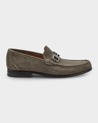 Ferragamo Men & apos;s Gancini-Buckle Leather Loafers